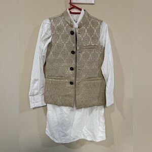 Indian Pakistani 3 piece boys shalwar kameez with waistcoat